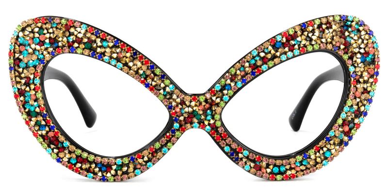 Staci - Cat Eye Multicolor Glitter Eyeglasses
