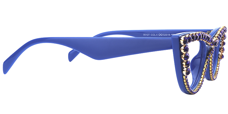 Cathleen - Blue Cat Eye Glasses - 7