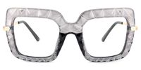 Square Grey Eyeglasses | Vooglam.com Angle View