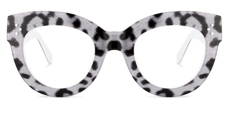 Miguel - Oval Grey/Leopard Eyeglasses