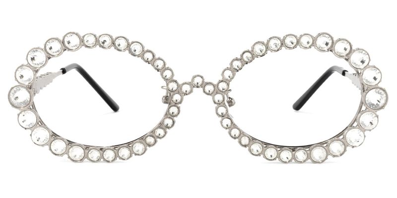 Ingra - Oval Silver Eyeglasses
