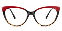 Trudie - Cat Eye Red Tortoise Eyeglasses | Vooglam Angle View