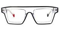 Treva - Rectangle Crystal Eyeglasses | Vooglam Angle View