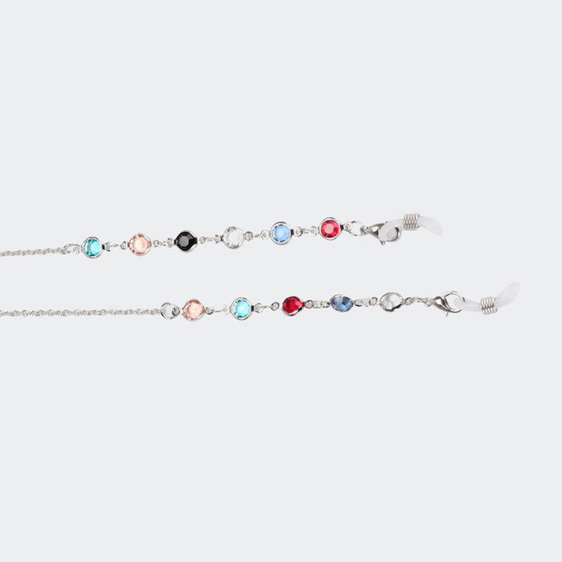 Cute Silver Glasses Chains | Vooglam.com Front View