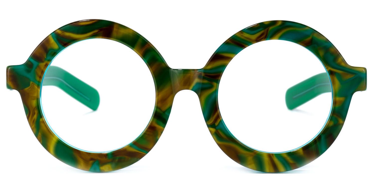Almon - Round Green Eyeglasses product detail 2