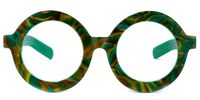 Almon - Round Green Eyeglasses | Vooglam Angle View