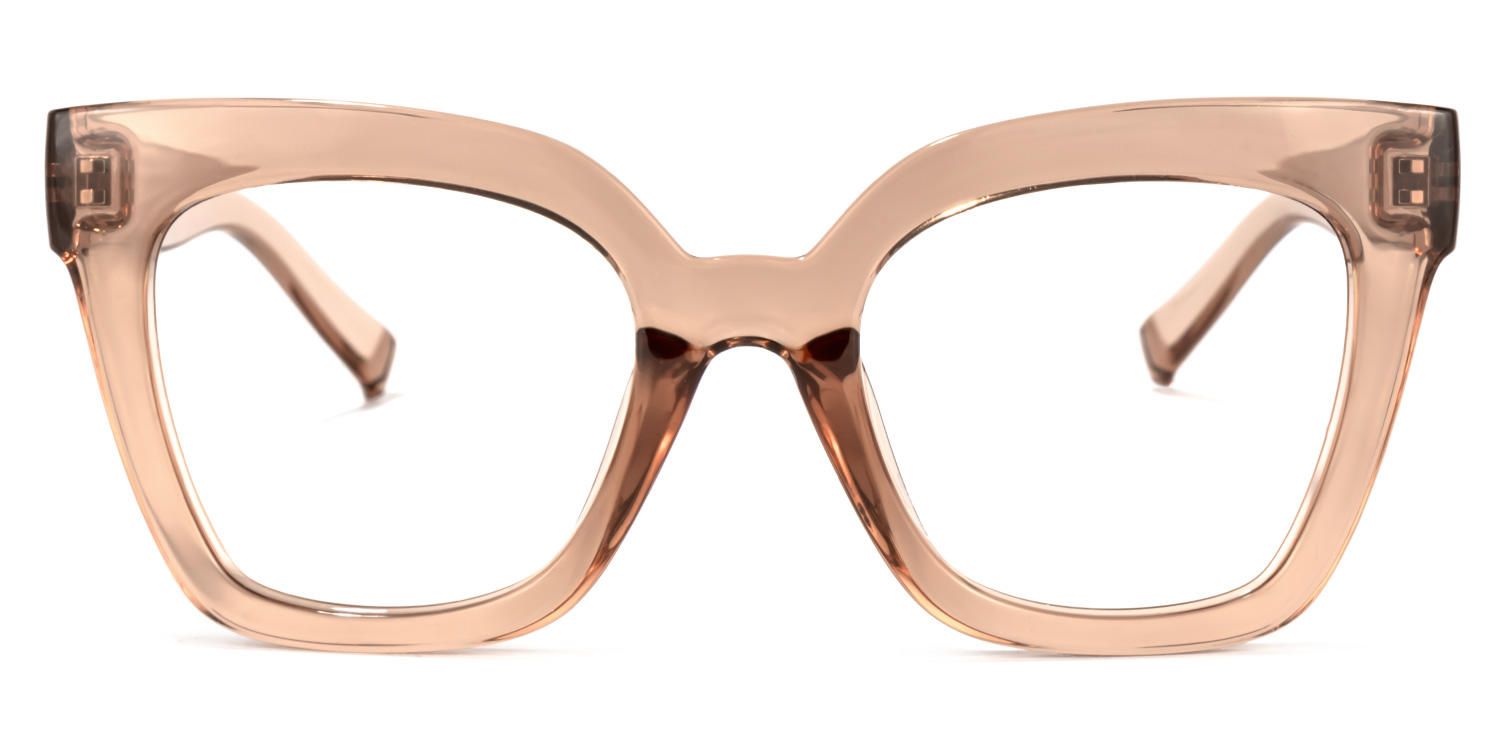 Naila - Square Tawny Eyeglasses│Vooglam1 Angle View