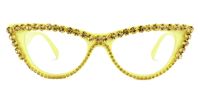 Cathleen - Glitter Yellow Cat Eye Glasses