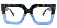 Charisse - Square Two-tone Blue Eyeglasses | Vooglam Angle View
