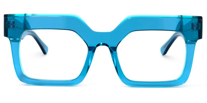 Canela - Rectangle Blue Eyeglasses - 1