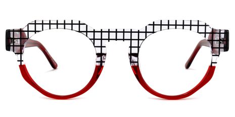 Annaisha - Round Red Eyeglasses