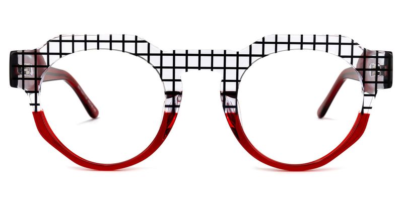 Annaisha - Round Red Eyeglasses