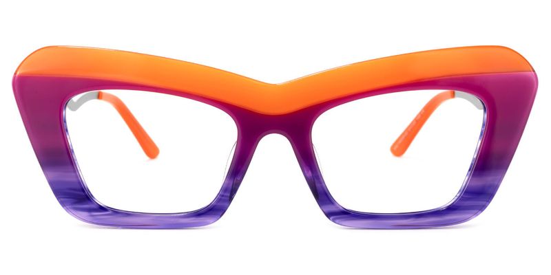 Dusica - Rectangle Orange Eyeglasses