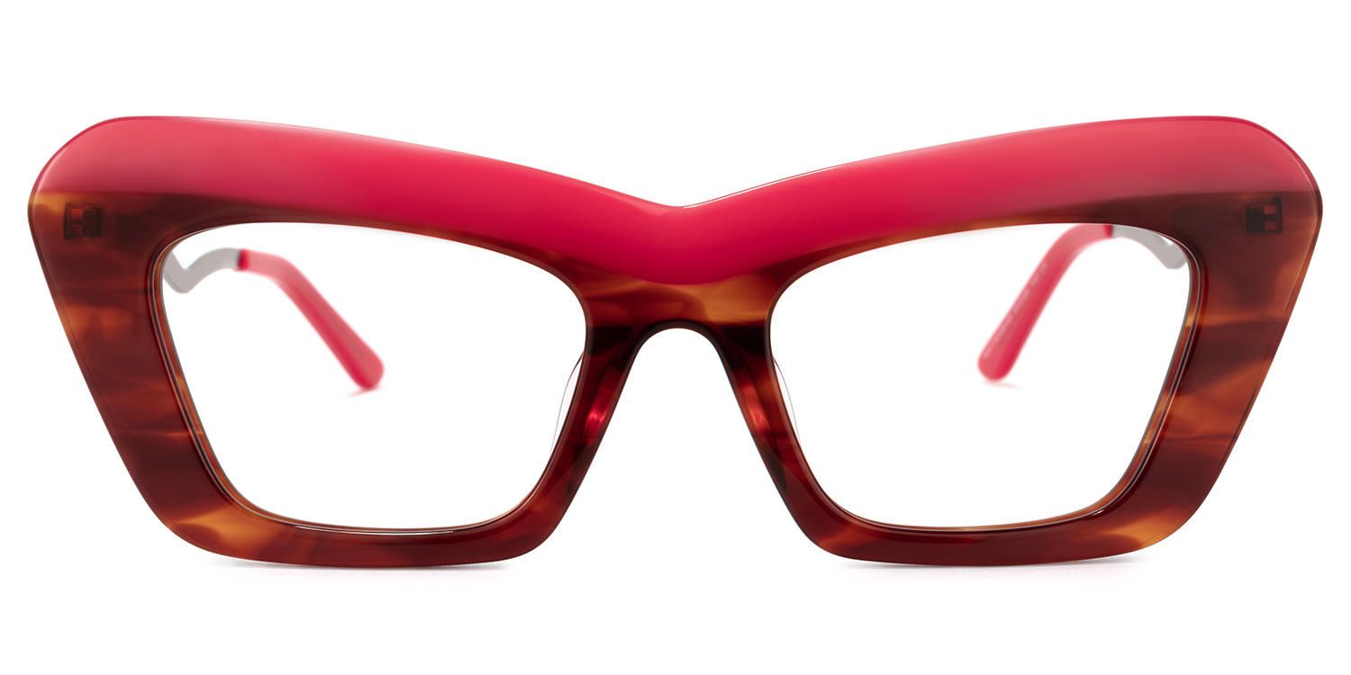 Dusica - Rectangle Red Eyeglasses product detail 2