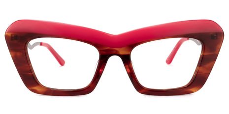 Dusica - Rectangle Red Eyeglasses