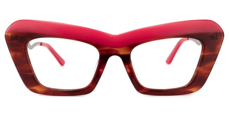 Dusica - Rectangle Red Eyeglasses