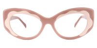 Cat Eye Cameo/Brown Eyeglasses | Vooglam.com Angle View