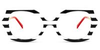 Julietta - Geometric White/Black Eyeglasses | Vooglam Angle View