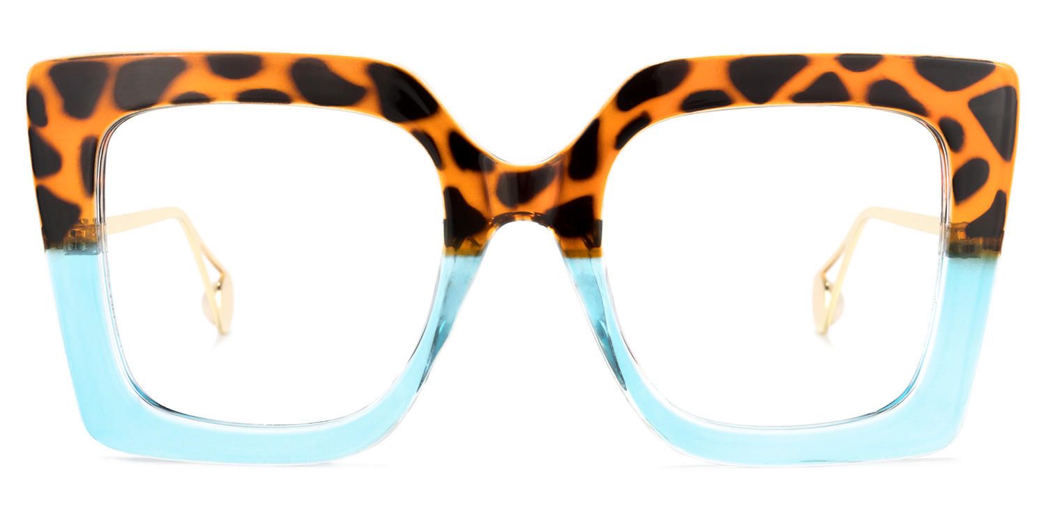 Adrienne - Square Animal Print Eyeglasses | Vooglam Angle View