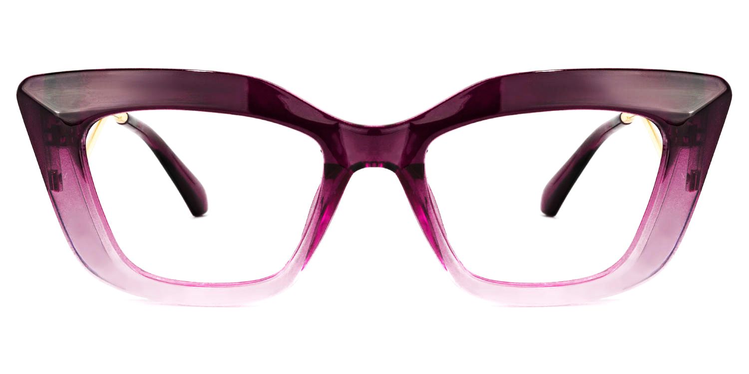 Walburga - Rectangle Purple Eyeglasses | Vooglam Angle View