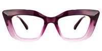 Walburga - Rectangle Purple Eyeglasses | Vooglam Angle View