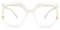 Fredia - Square White Eyeglasses | Vooglam Angle View