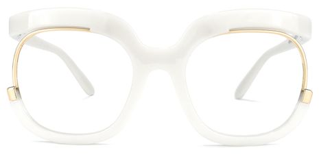 Fredia - Square White Eyeglasses