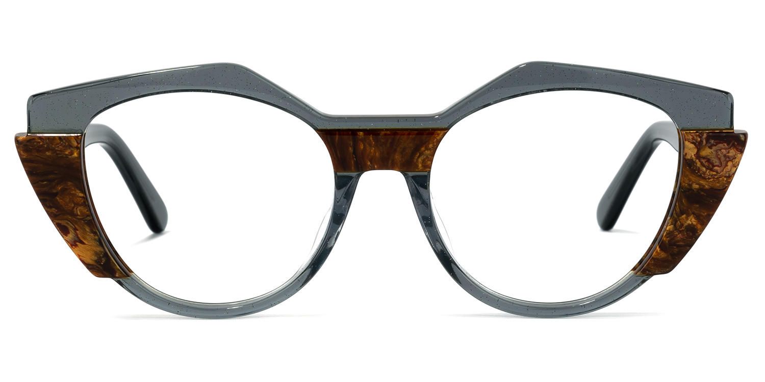 Lenore - Geometric Dark/Grey Eyeglasses product detail 2