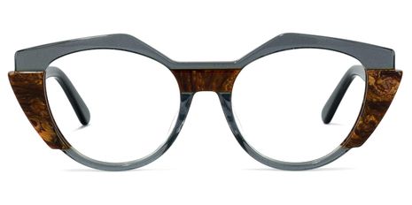 Lenore - Geometric Dark/Grey Eyeglasses