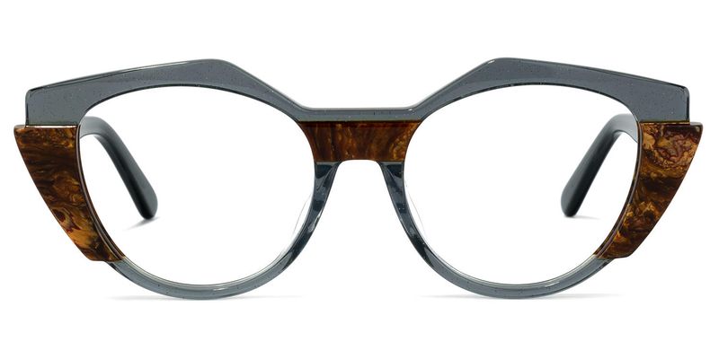 Lenore - Geometric Dark/Grey Eyeglasses