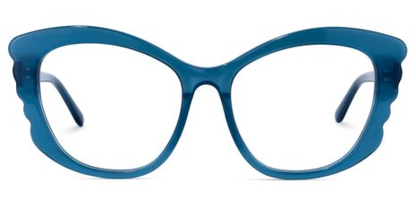 Wendalyn - Geometric Blue Eyeglasses
