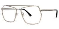 Alexa - Aviator Silver Eyeglasses | Vooglam Front View