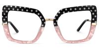 Shavan - Square Black/Pink Eyeglasses | Vooglam Angle View