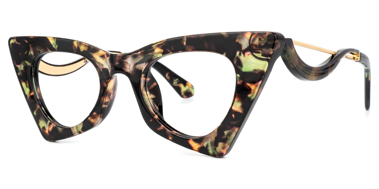 Tiny - Cat Eye Floral Eyeglasses | Vooglam Front View