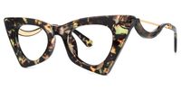 Tiny - Cat Eye Floral Eyeglasses | Vooglam Front View