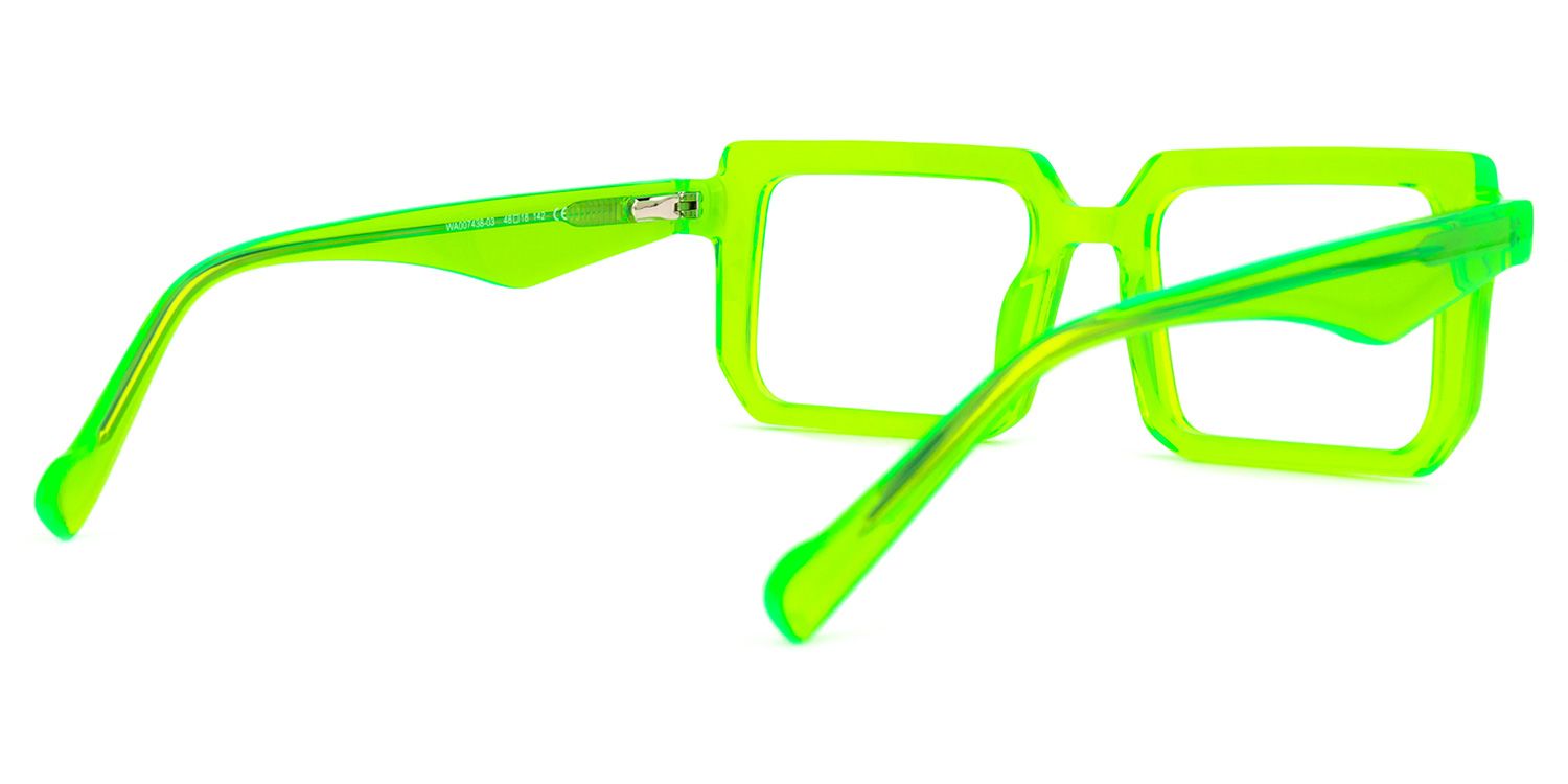 Cassiel - Rectangle Green Eyeglasses | Vooglam Side View