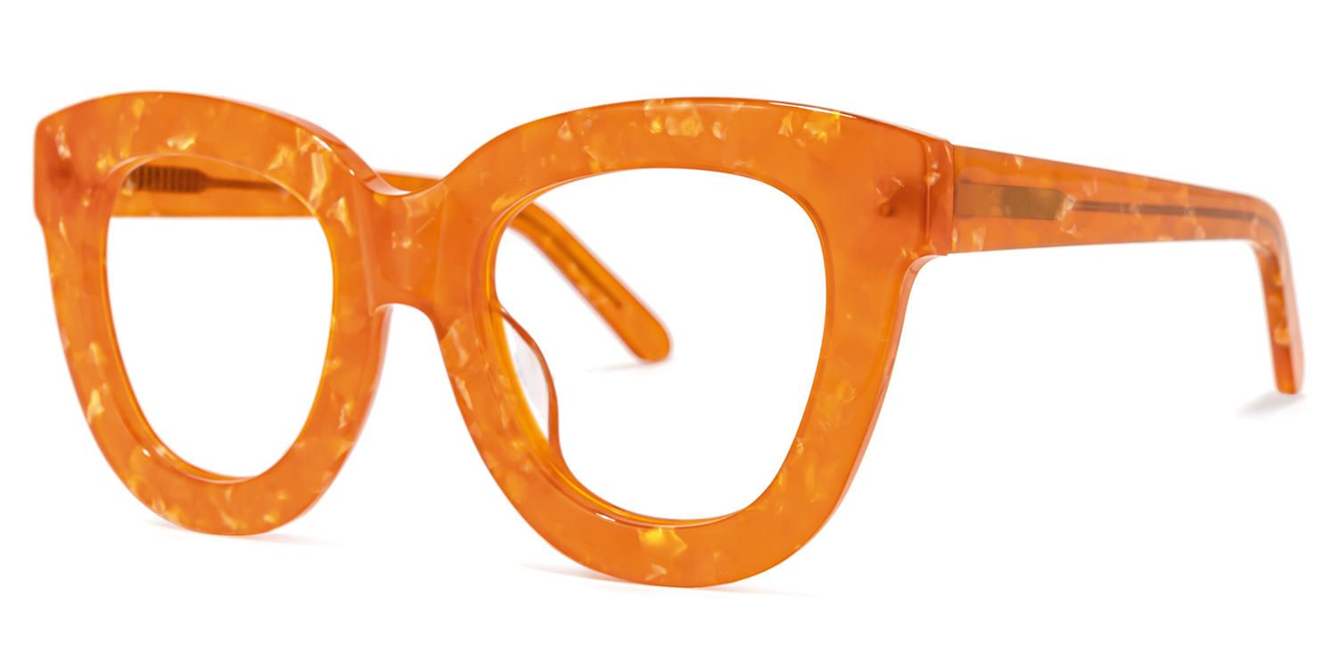 Jerrie - Round Orange Eyeglasses - 2