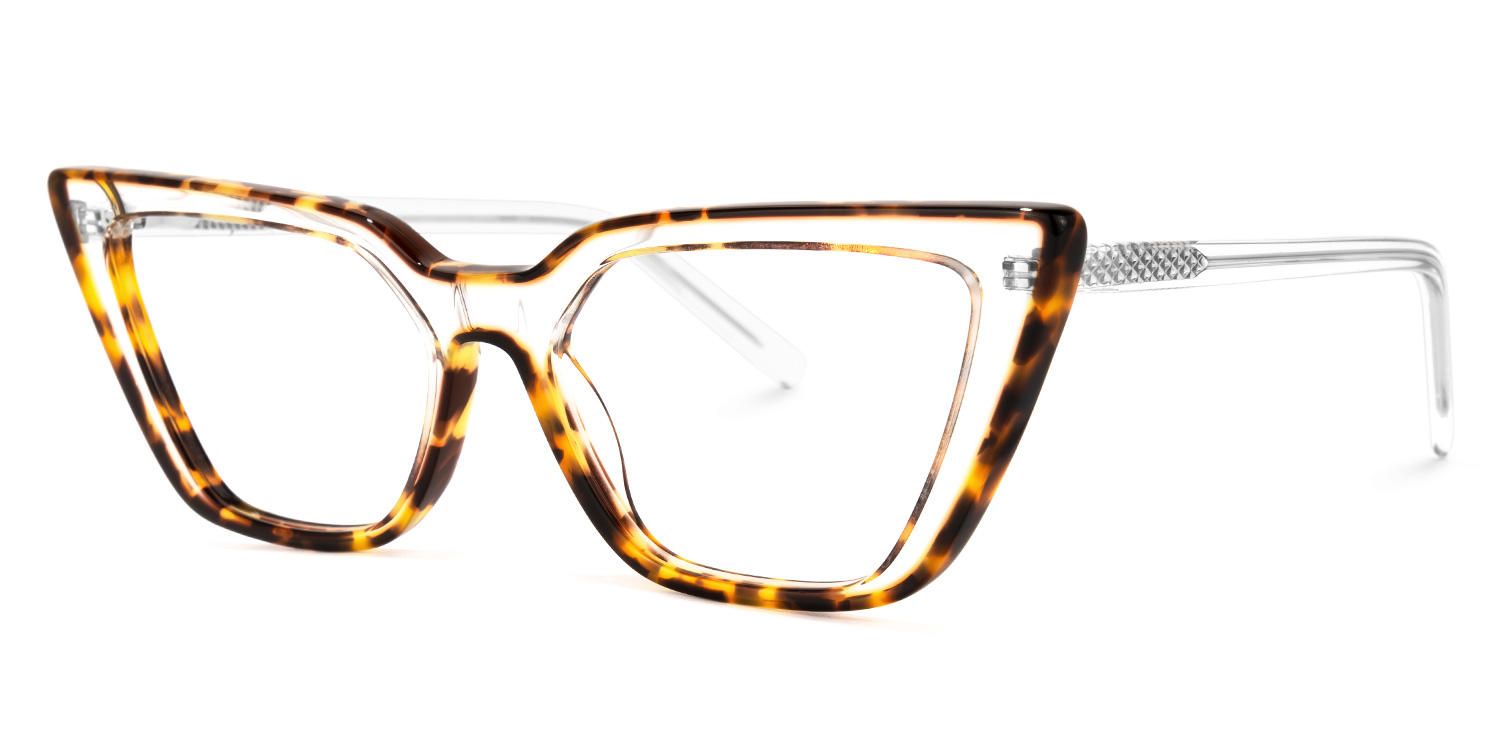 Lyuba - Rectangle Tortoise Eyeglasses | Vooglam Front View
