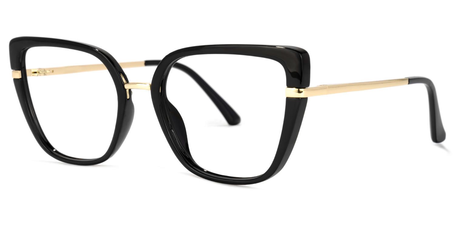 Declan - Rectangle Black Eyeglasses | Vooglam Front View