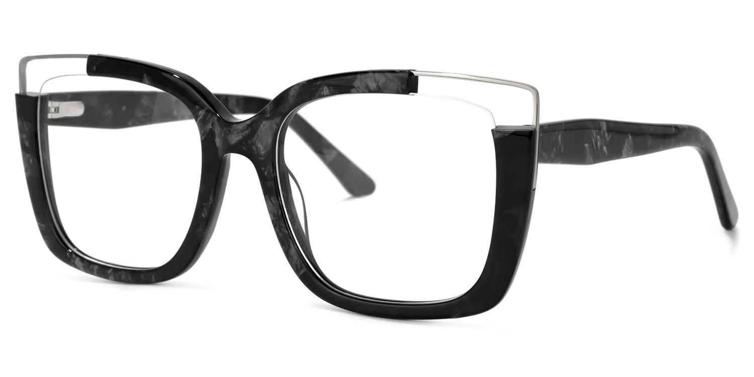 Angelia - Square Black Eyeglasses - 2