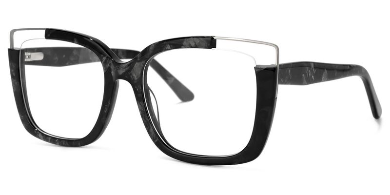 Angelia - Square Black Eyeglasses