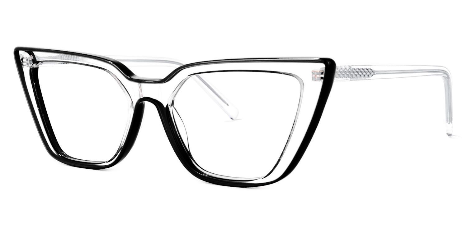 Lyuba - Rectangle Black Eyeglasses | Vooglam Front View