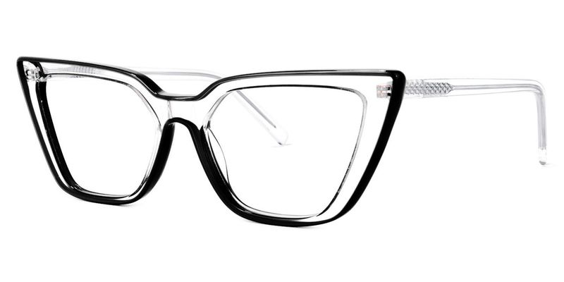 Lyuba - Rectangle Black Eyeglasses - 2