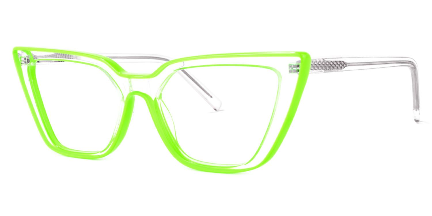 Lyuba - Rectangle Green Eyeglasses - 2