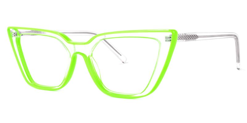 Lyuba - Rectangle Green Eyeglasses - 2