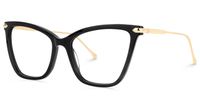 Hilary - Butterfly Black Eyeglasses | Vooglam Front View