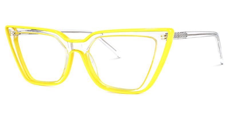 Lyuba - Rectangle Yellow Eyeglasses - 2