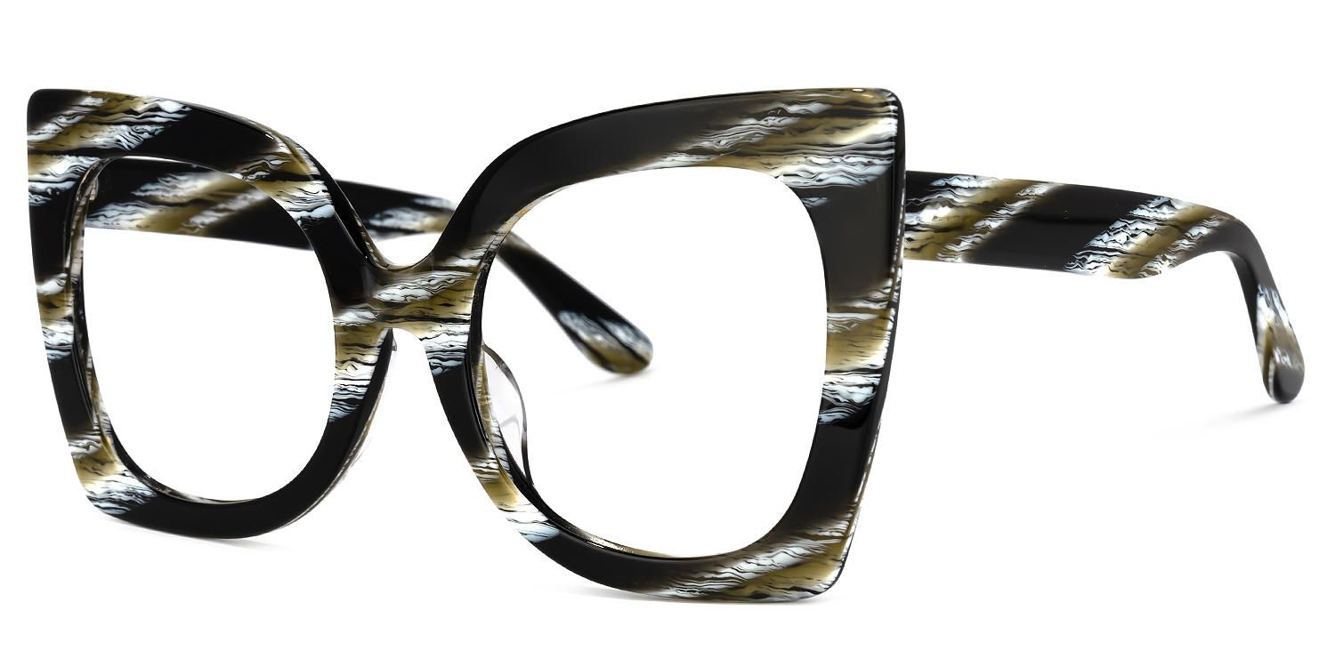 Butterfly Dark/Green Eyeglasses | Vooglam.com Front View