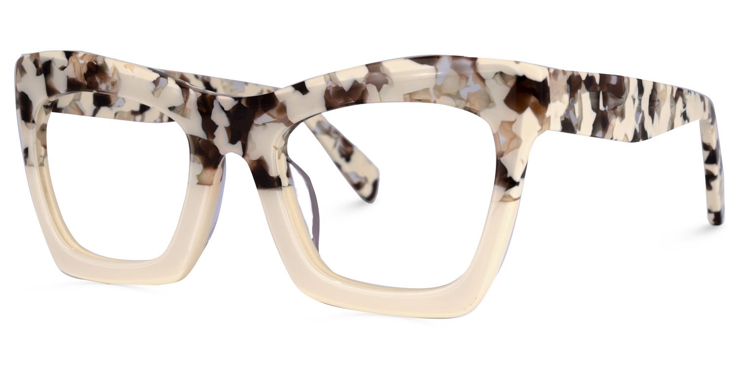 Sienna - Rectangle Light/Tortoise Eyeglasses | Vooglam Front View