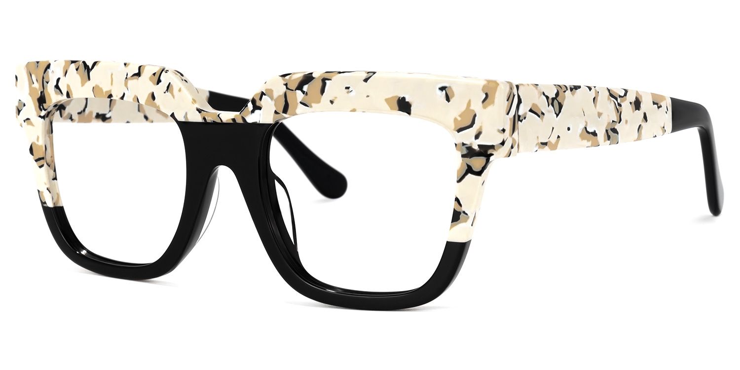 Yolanda - Square Black Eyeglasses | Vooglam Front View